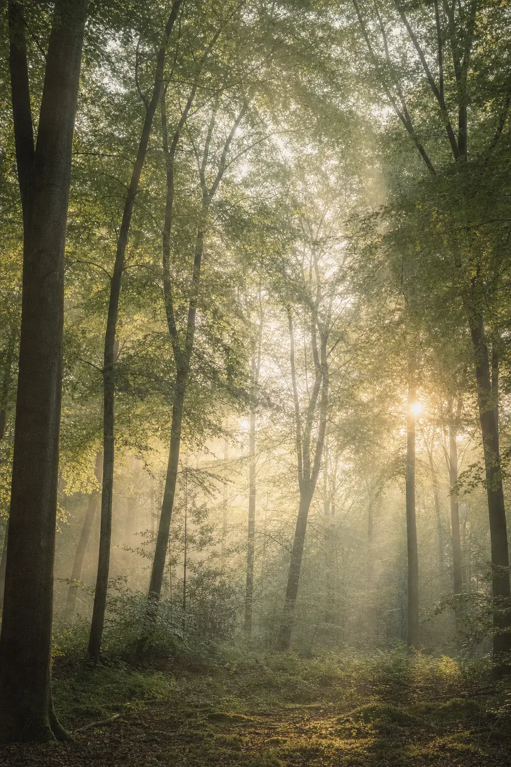 Licht fällt durch ein Blätterdach