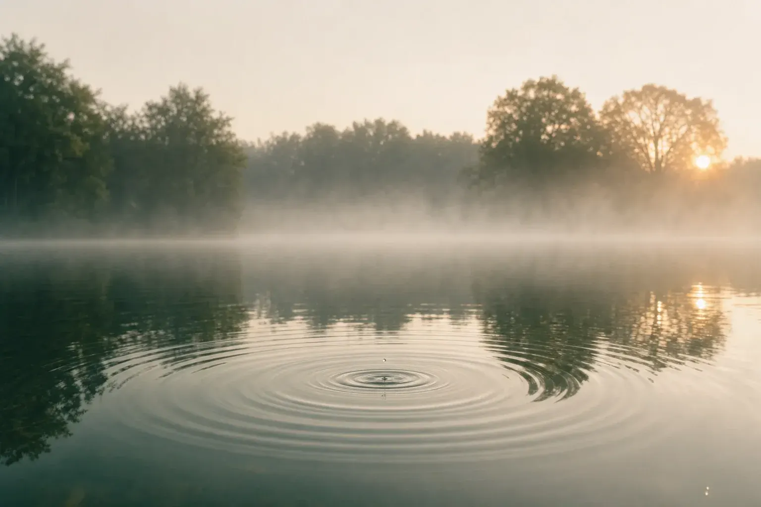 Konzentrische Ringe auf einer Wasseroberfläche